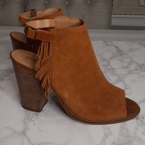 Lucky brand peep toe booties US10